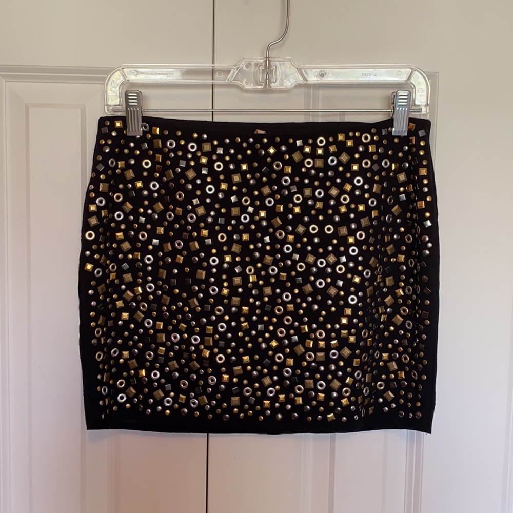 Bailey 44 black studded mini skirt